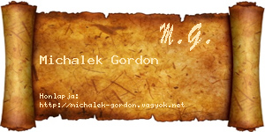 Michalek Gordon névjegykártya